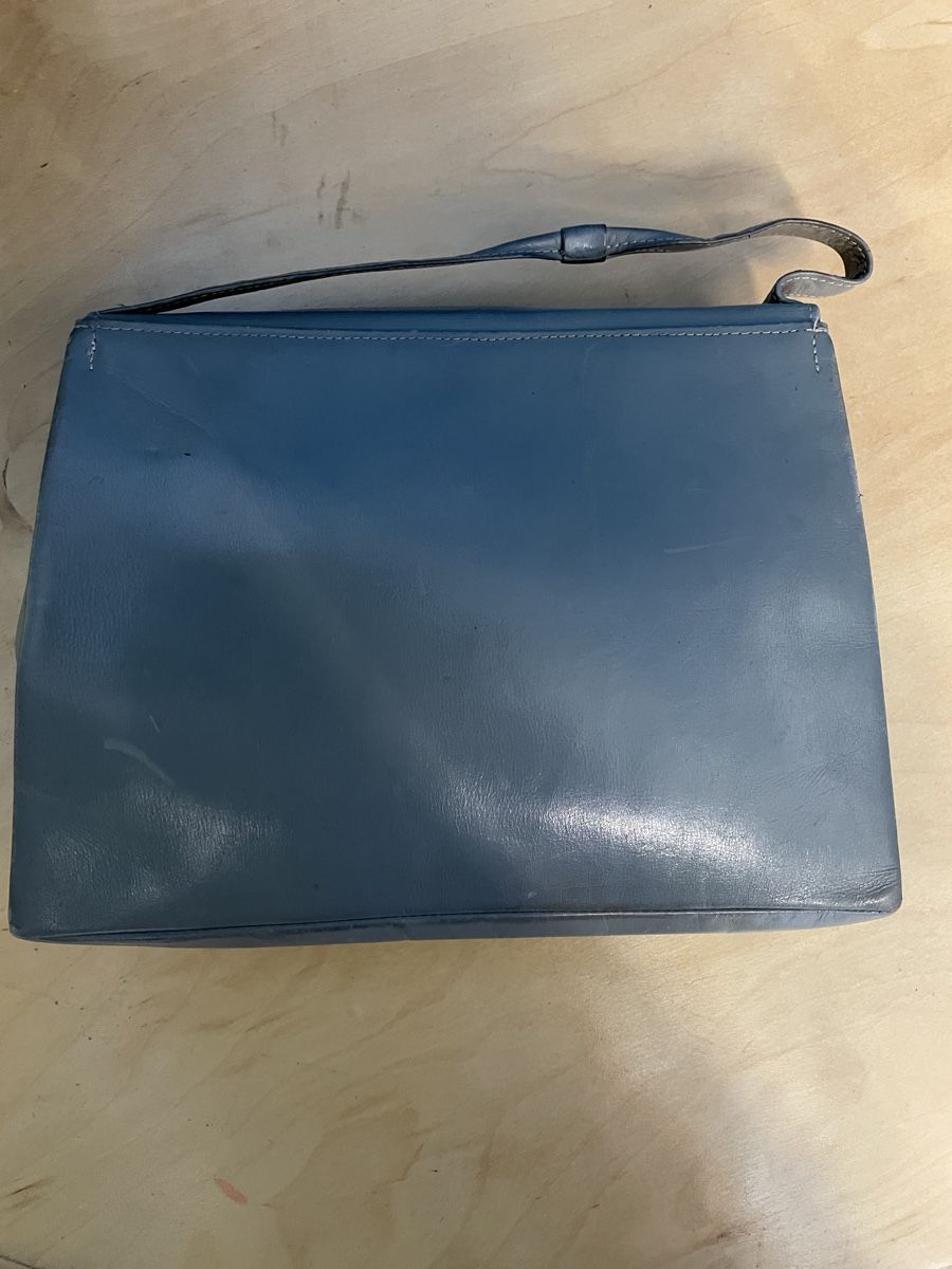 Borse da donna: 1950s Vintage Grey leather Hand Bag   – Usato da Zürich venduto da MISSYS-WONDERBAG 1