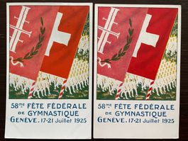 GENÈVE Fête fédérale de gymnastique 1925, 2 Ansichtskarten