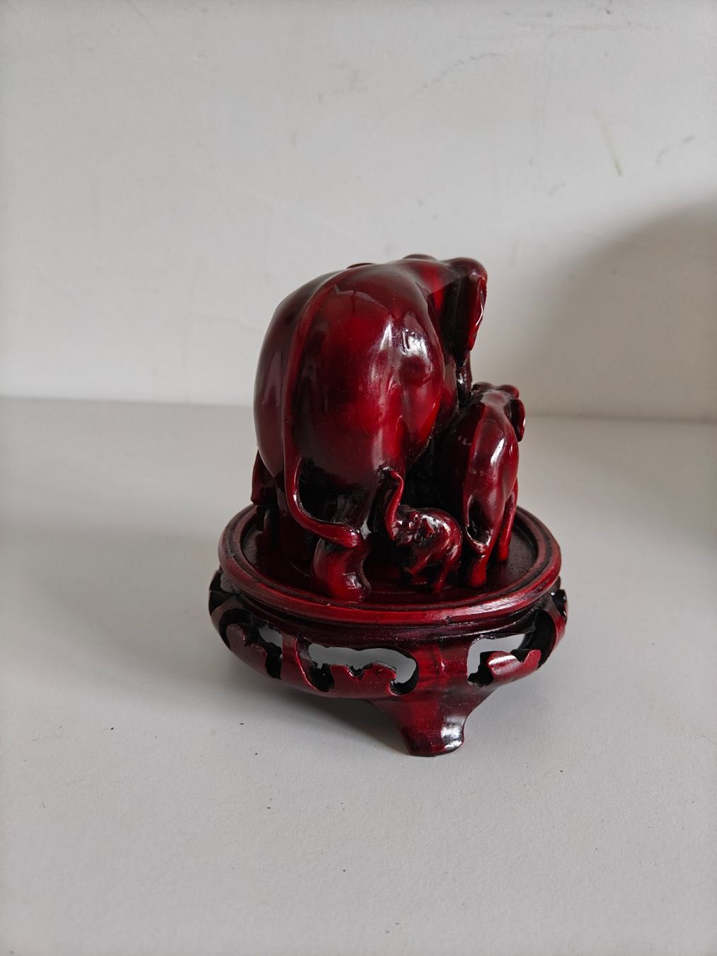 Sculture & Statue: Elefanten-Figur Mahagoni geschnitzt - Mutter mit Kalb – Usato da Birr venduto da DisDas 3