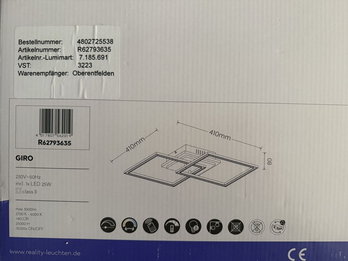 Lampadari & plafoniere: Reality Leuchten LED Deckenleuchte Giro – Nuovo e nell'imballaggio originale da Reinach BL venduto da _jaasminaa_ 2
