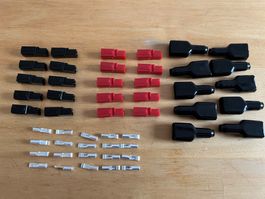 10 Paar Anderson PowerPole 30A rot schwarz replica m. Gummi