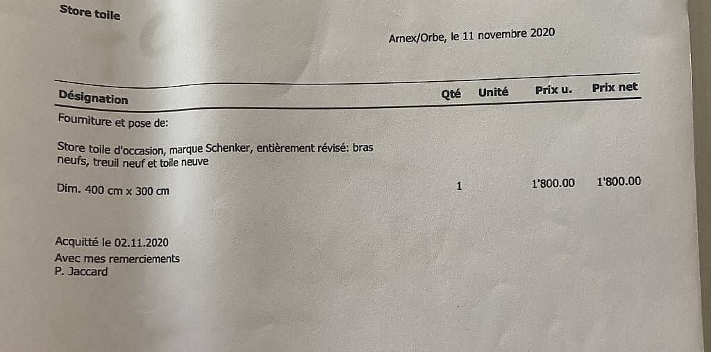 Markisen: Store dépliant  – Gebraucht aus Domdidier von hja_b7b2 1