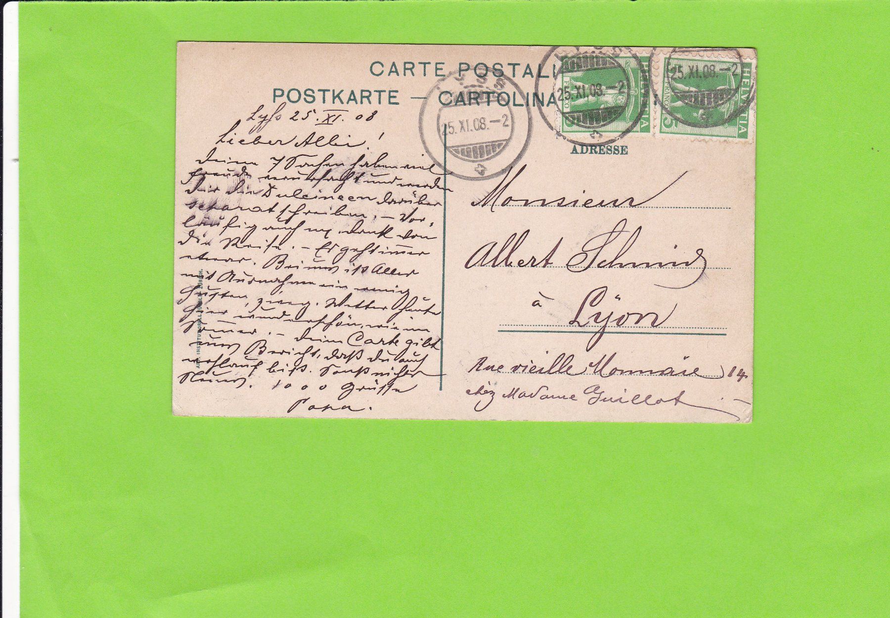 Cartoline postali: Am Lyssbach--1908 – Usato da St. Peterzell venduto da neckertal 1