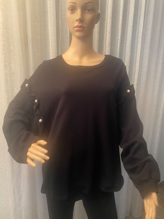 RARITÄT - stilvoller und edler ZARA Pullover mit Perlen, L