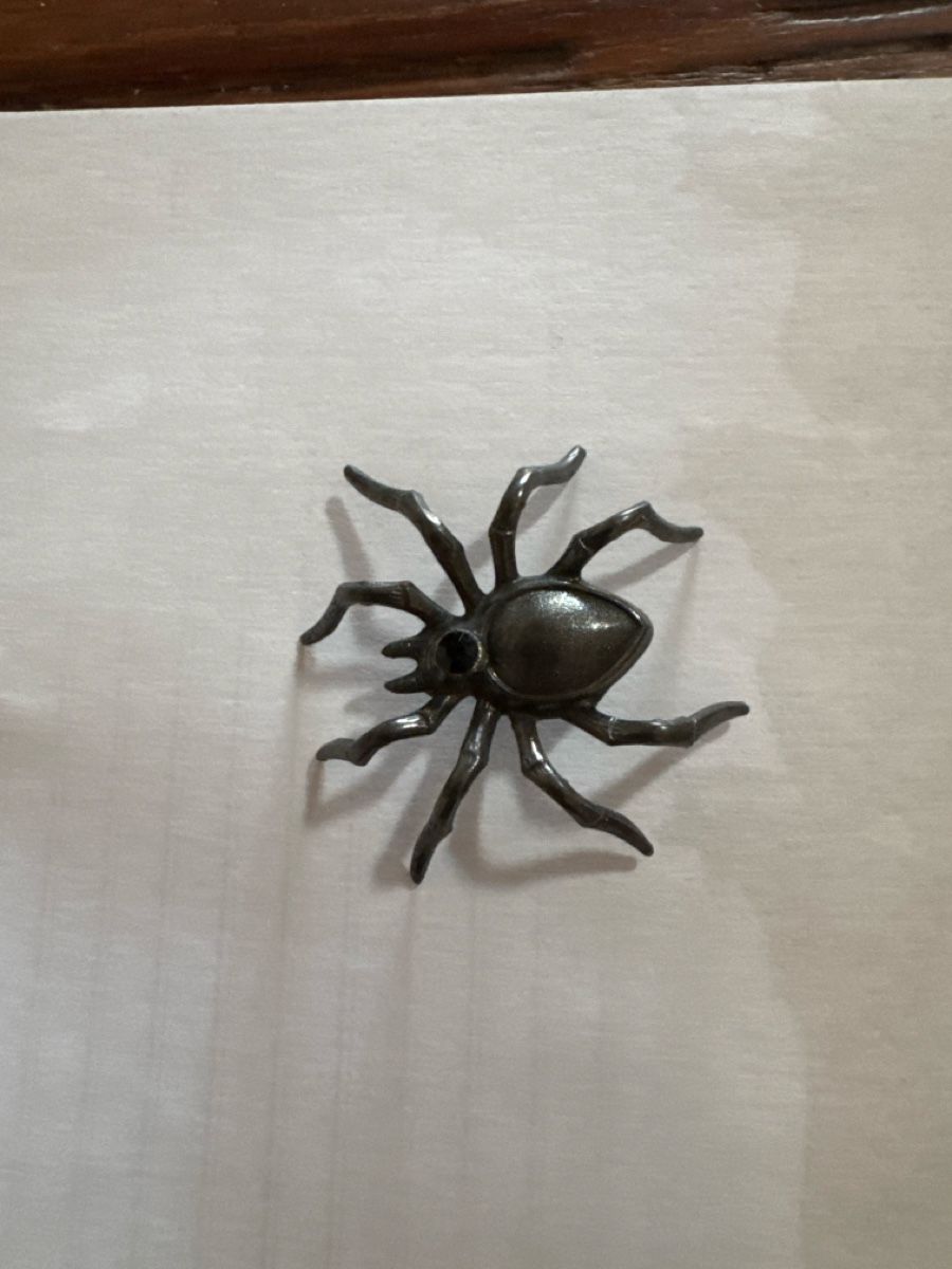Statuette: Spinne mit Stein aus Zinn oder sonstiger Legierung 4 cm lang – Usato da Basel venduto da Joshy03