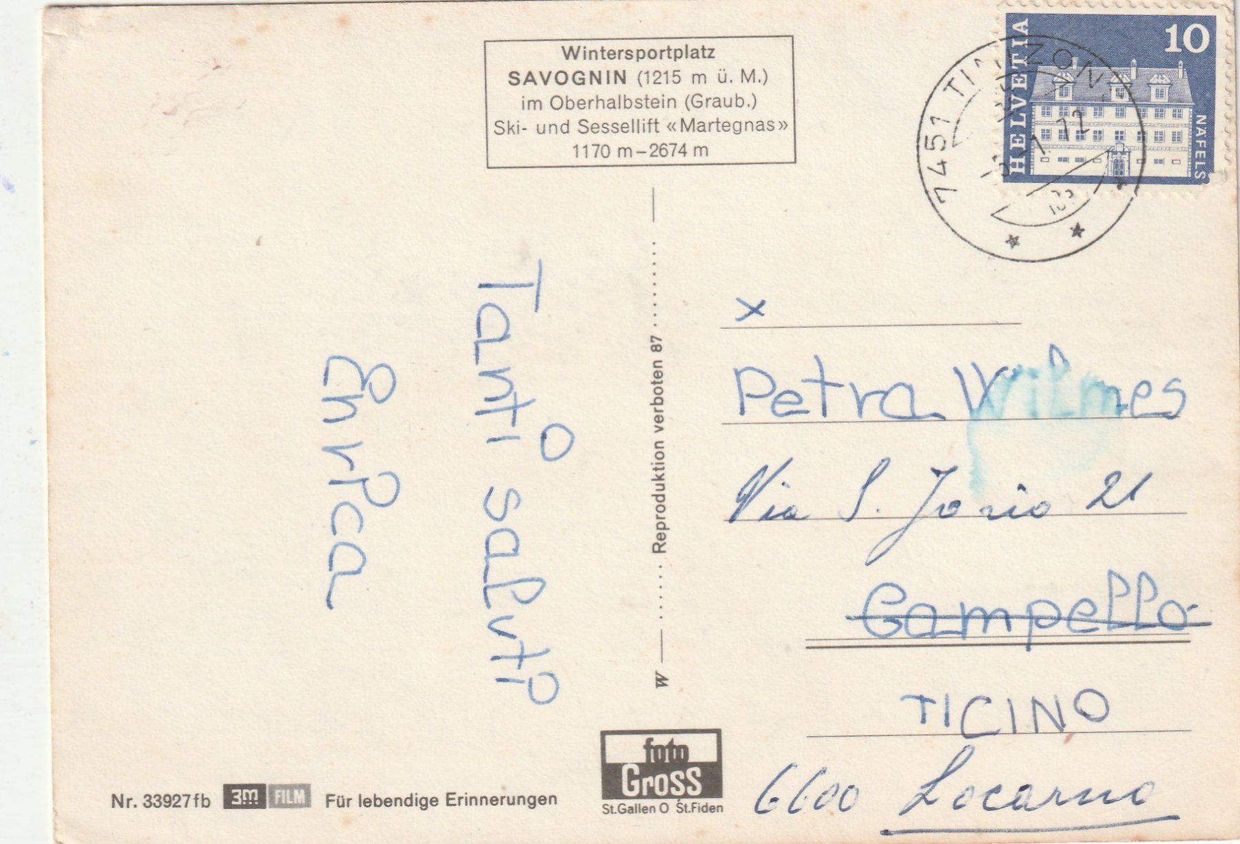 Cartoline postali: 6 Karten Savognin – Usato da Lumbrein venduto da made02 6