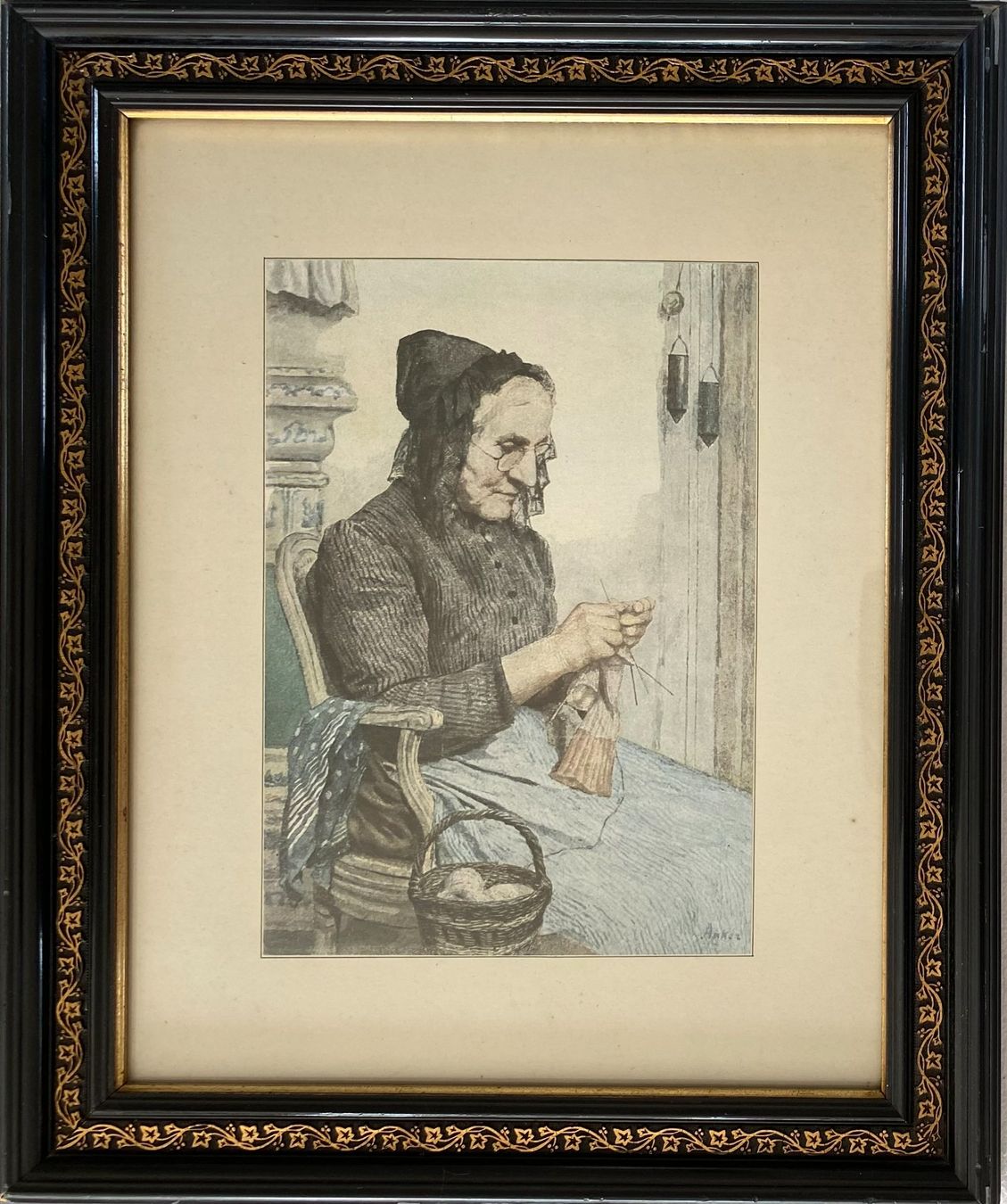 Posters & Illustrations: Anker Albert  * Strickende Grossmutter * – D'occasion à Utzenstorf par Buck-Art