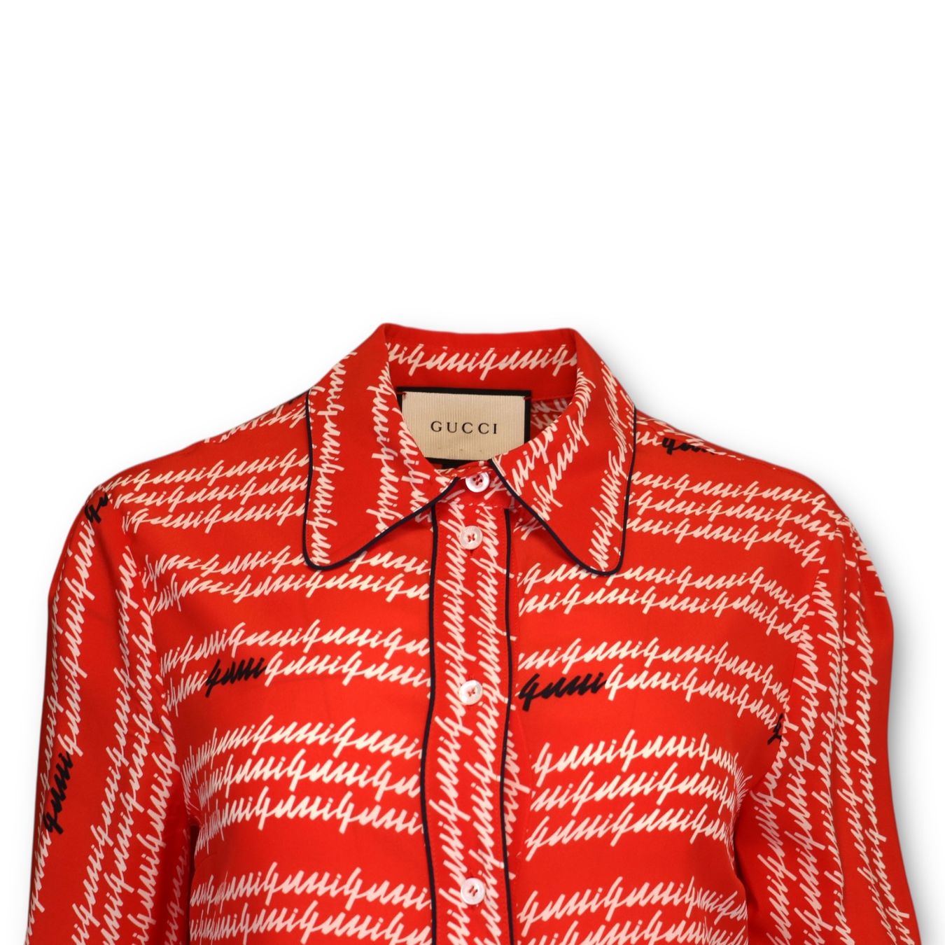 Gucci Camicette: Gucci Seidenbluse rot Gr. 40 – Usato da Binningen venduto da Designerlabels 3