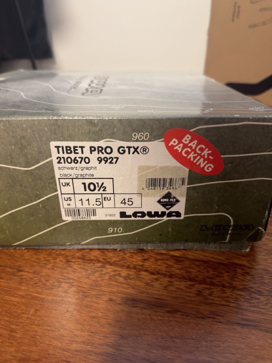 Scarpe da uomo: Wanderschuhe LOWA Tibet Pro GTX schwarz/graphit 45 – Nuovo e nell'imballaggio originale da Bassersdorf venduto da enverius
