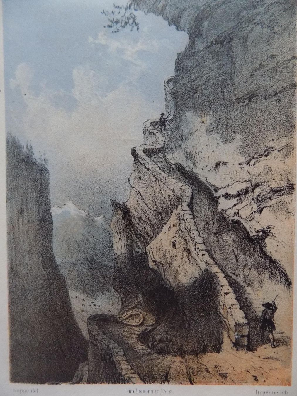 Stiche: Gemmi Leukerbad getönte Lithogarphie – Gebraucht aus Risch von Antikfee 1