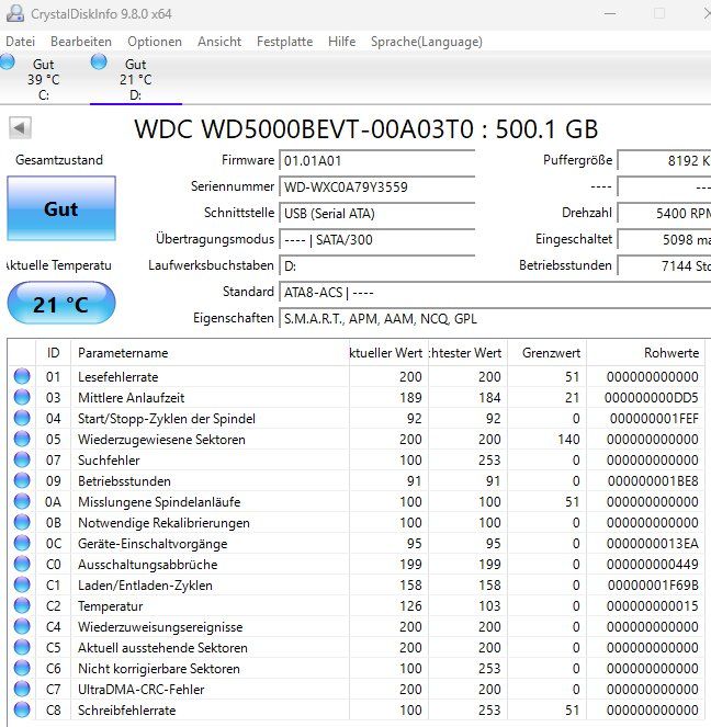 Western Digital Harddisks: Western Digital HD 500GB – Defekt aus Merenschwand von Andyw8 3