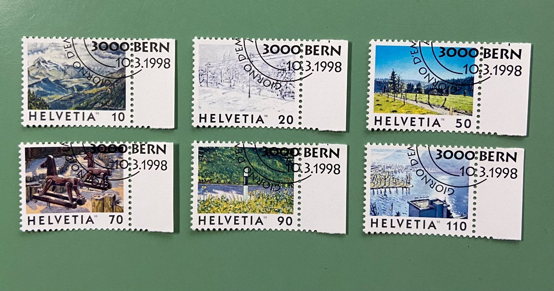 Tutti i francobolli: Schweizer Freimarken: Bilder aus der Schweiz 1998 – Usato da Münchringen venduto da Hegelime-38