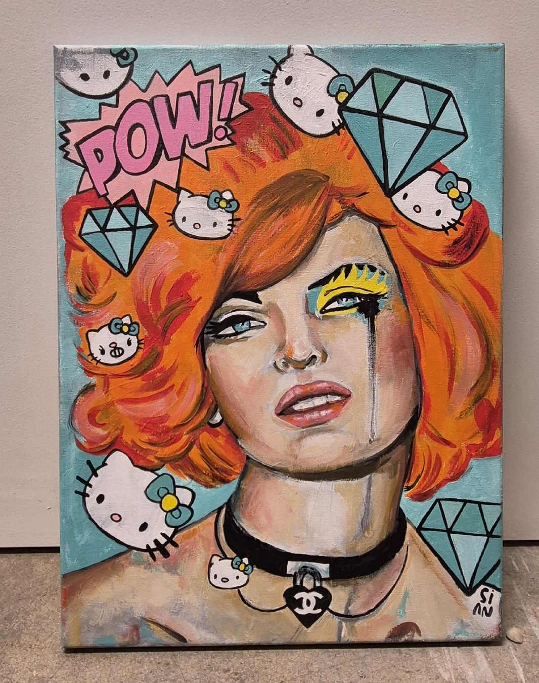 Dipinti: Hello Beauté Pop Art Original Signé  – Nuovo e nell'imballaggio originale da Sévery venduto da S1AN 1
