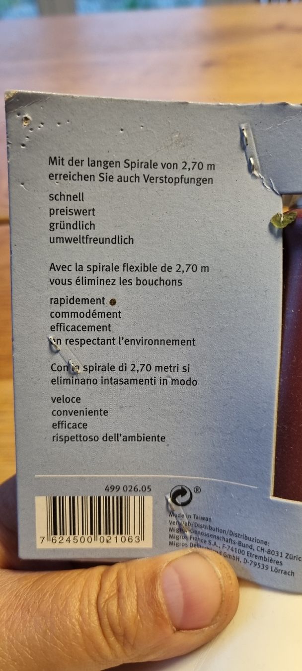 Alle Werkzeuge: déboucheur de canalisations de 2,7m – Neu und originalverpackt aus Ursy von etisaf