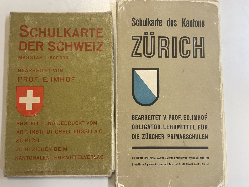 Landkarten & Atlanten: Alte Landeskarten, Schulmaterial von 1939 und 1950 – Gebraucht aus Egg b. Zürich von Raeuchli01