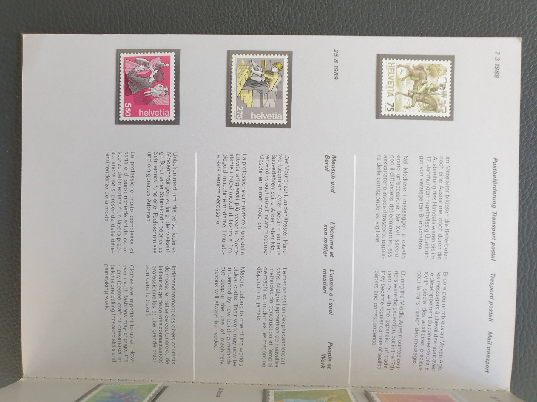 Tutti i francobolli: Jahresbuch CH Briefmarken 1989 postfrisch – Nuovo (secondo la descrizione) da Frauenfeld venduto da Kasico 4