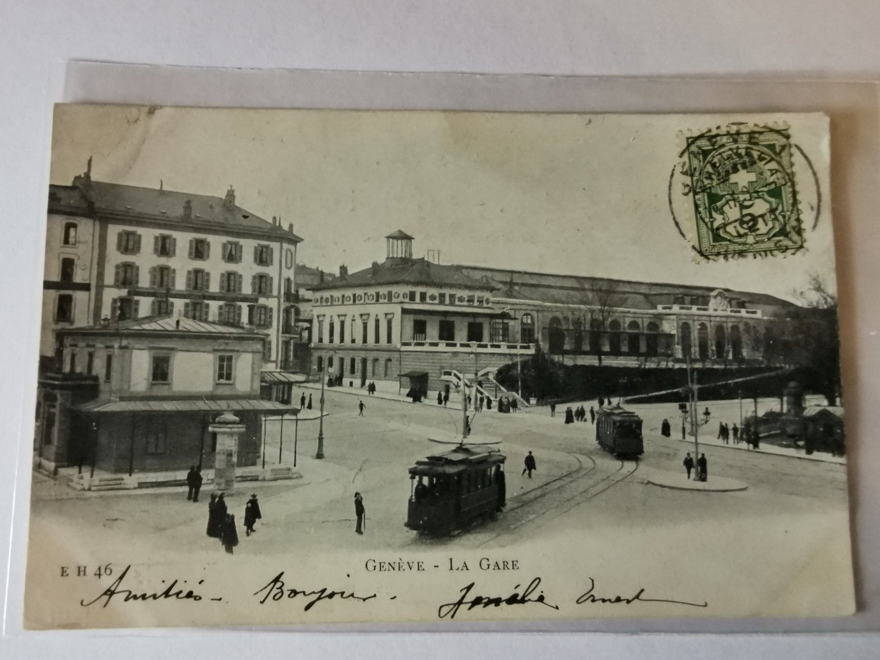 Cartoline postali: CP Genève - La Gare 1904 – Usato da Pailly venduto da jme99
