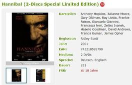 Hannibal (2-Discs Special Limited Edition)