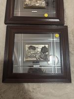 2 Wandbilder mit Silberplatte 925 (ARG. 925) – rustikale Lan
