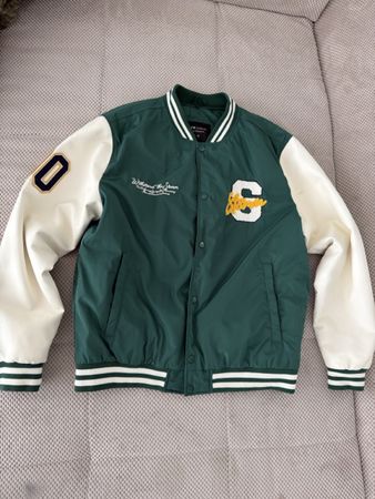 College Jacke Low Casual grün weiss Grösse XL neuwertig