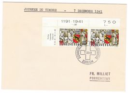 lettre avec cachet journée du timbre 1941