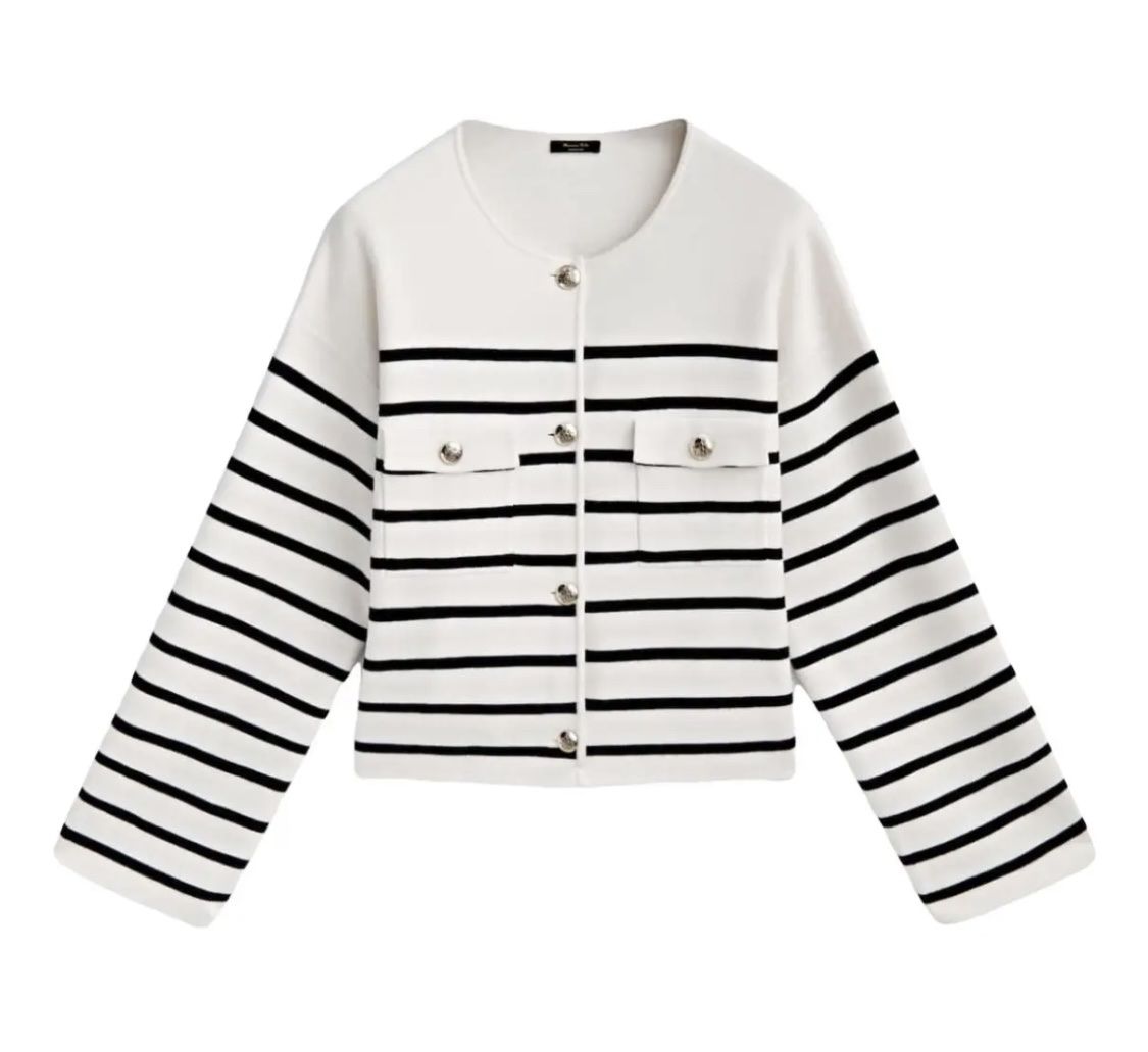 Massimo Dutti Giacche: Massimo Dutti Strickjack gestreift weiss S – Usato da Zug venduto da sschnide92