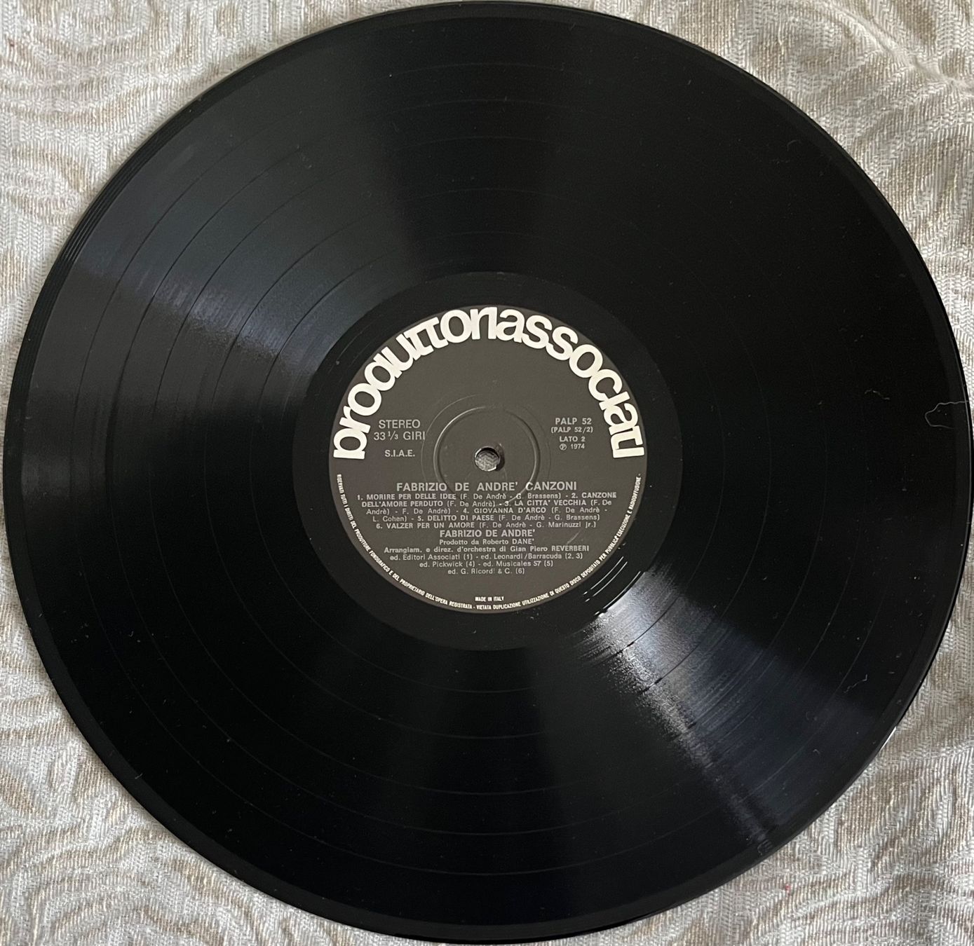 Schallplatten: Seltene Schallplatten, Fabrizio De Andre – Canzoni – Gebraucht aus Döttingen von zha_xh2w 3