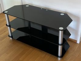 Glas TV Rack Schwarz 3 Ablagen guter Zustand