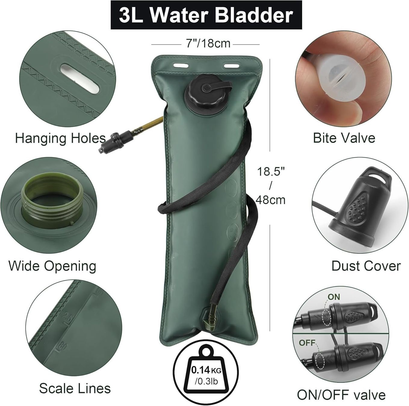 Zaini: Taktischer Trinkrucksack mit 3L Wasserblase – Nuovo e nell'imballaggio originale da Geneve venduto da Titi2008 1