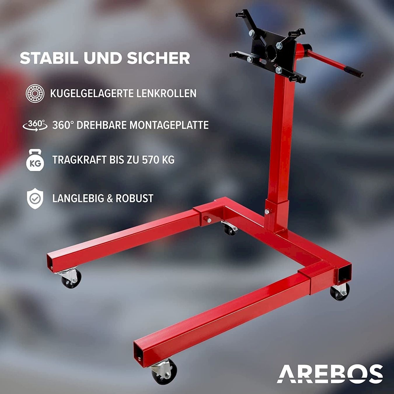 Tous les outils: Arebos 550kg Motorständer – Neuf avec emballage d'origine à Bottighofen par zaap 4