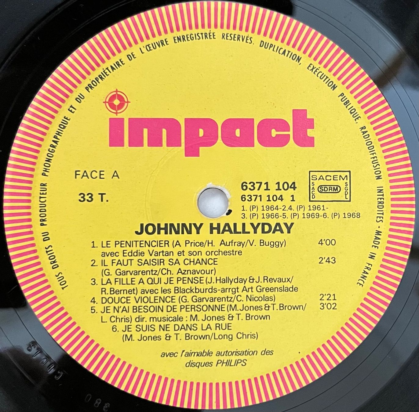 Dischi in vinile: JOHNNY HALLYDAY - JOHNNY HALLYDAY - 33 Tours – Usato da Bussigny venduto da vinyl-pas-cher 2