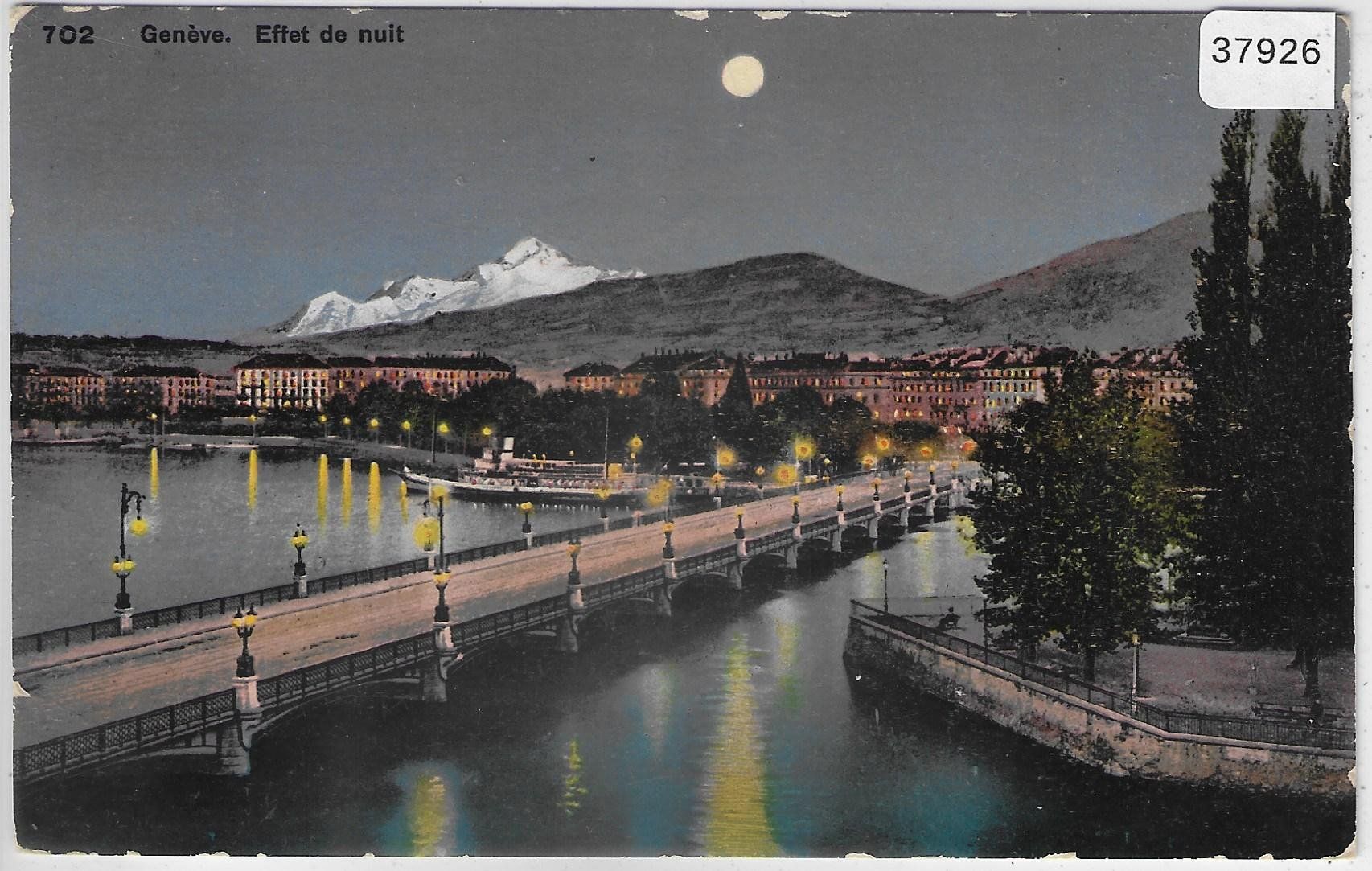 Cartoline postali: Geneve - Effet de nuit - Mondschein-Litho – Usato da Ettingen venduto da Kartenplanet