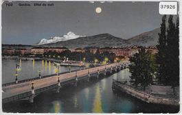 Geneve - Effet de nuit - Mondschein-Litho