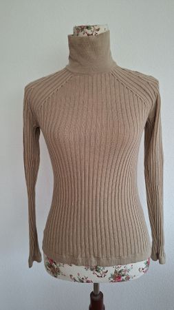 Rollkragenpullover MaxMara beige Grösse S Wolle