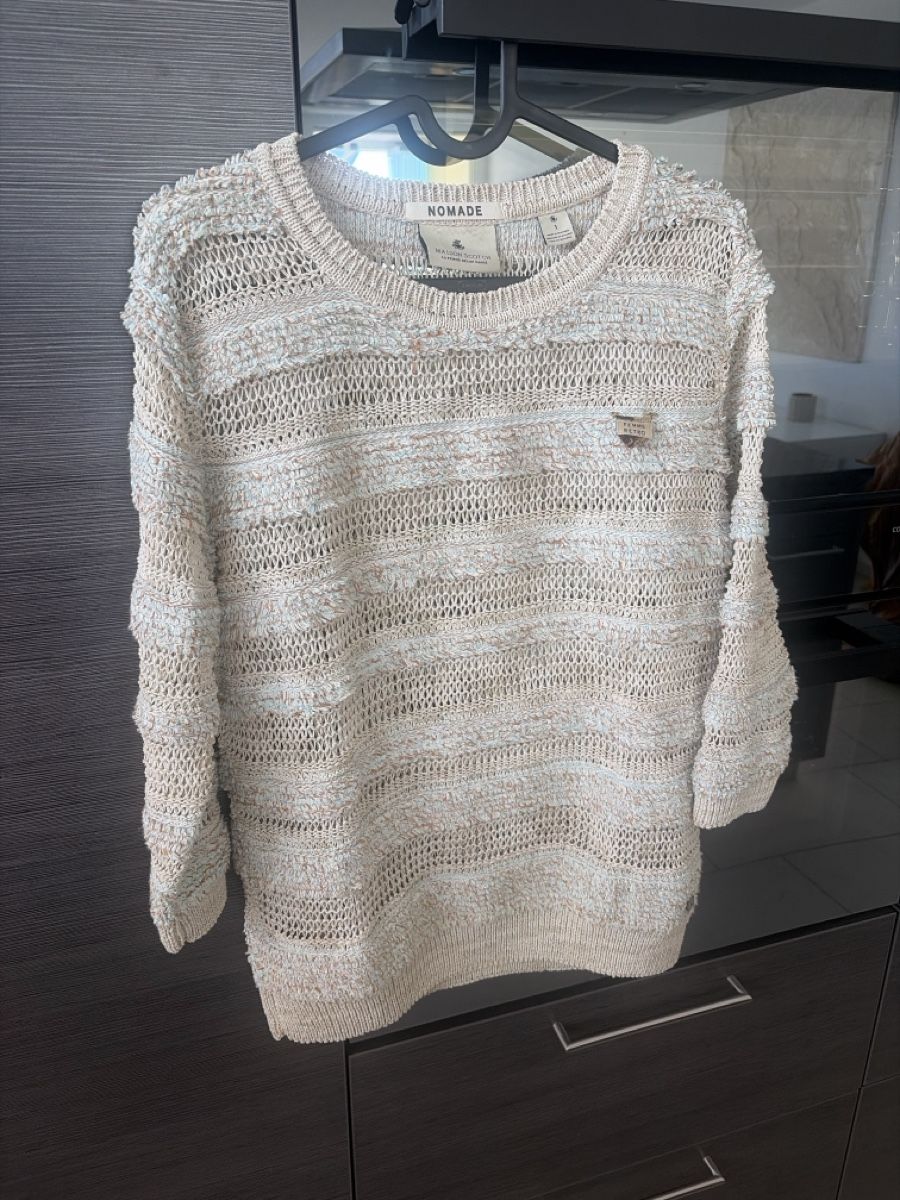Maison Scotch Pulls & Sweat-shirts: Maison Scotch Nomade Feinstrick Top Gr. S Beige/Türkis mit E – Neuf (Voir description) à Wallisellen par Lan_82sz 2