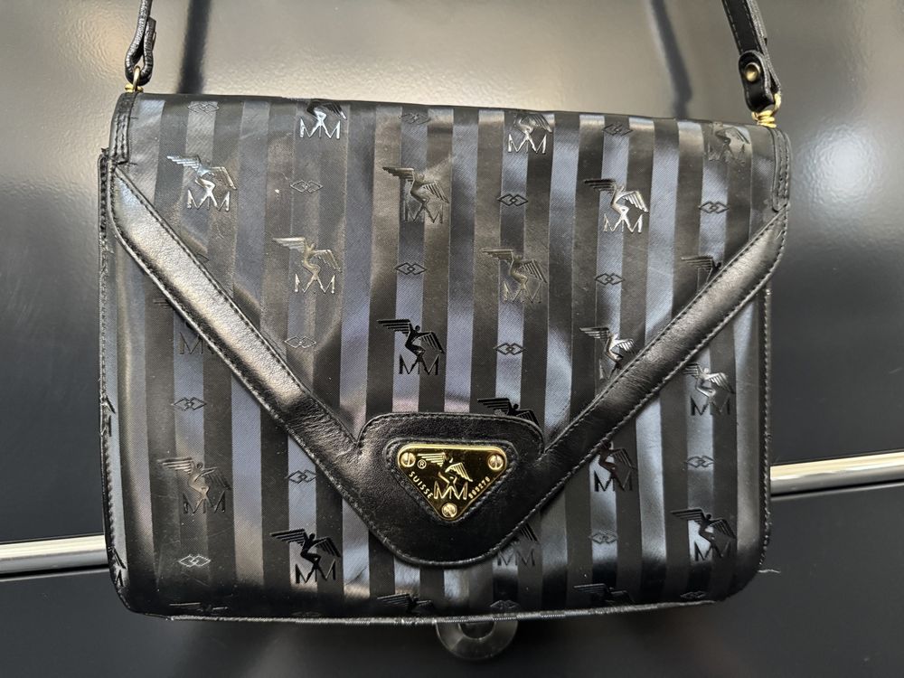 Maison Mollerus Borse da donna: MAISON MOLLERUS Schultertasche - schwarz mit gold – Usato da Gurmels venduto da topsommer 1