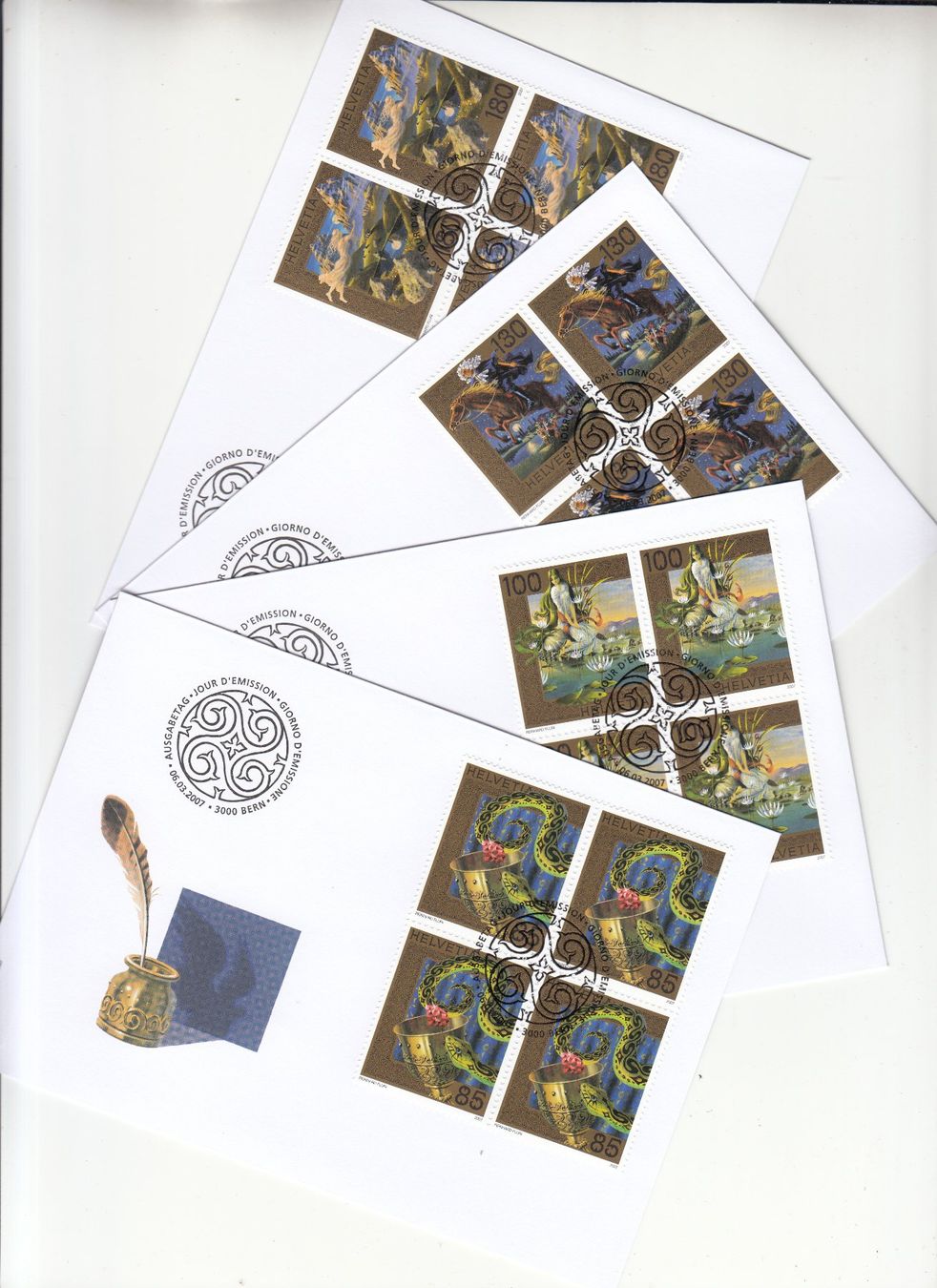 Tutti i francobolli: SBK 1222 - 1225 im 4er-Block FDC – Usato da Bürglen TG venduto da StampGraf