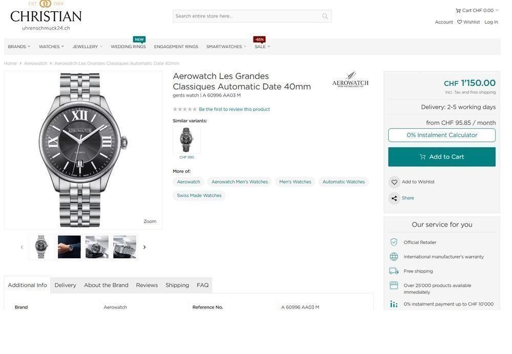 Aerowatch Uhren: Aerowatch Les Grandes Classiques Automatic – Neu und originalverpackt aus Rümlang von oscar8353 8