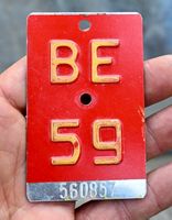 Velonummer BE 59 von 1959 - Bern 560857