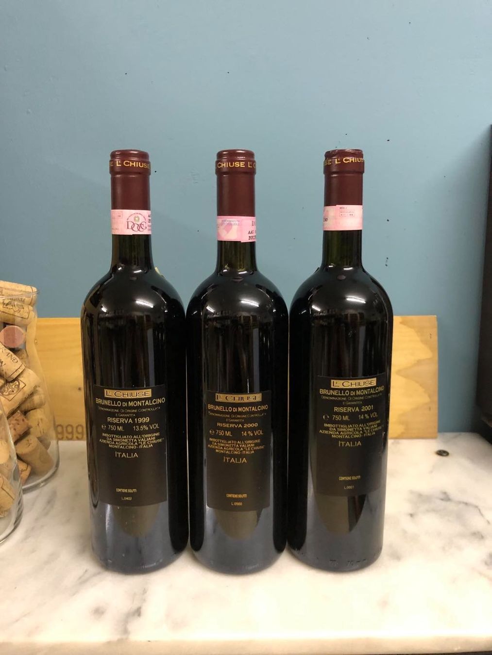 Wein: VERTIKALE BRUNELLO DI MONTALCINO RISERVA LE CHIUSE 99-00-01 – Neu und originalverpackt aus Münchenstein von weinundspirituosen 2