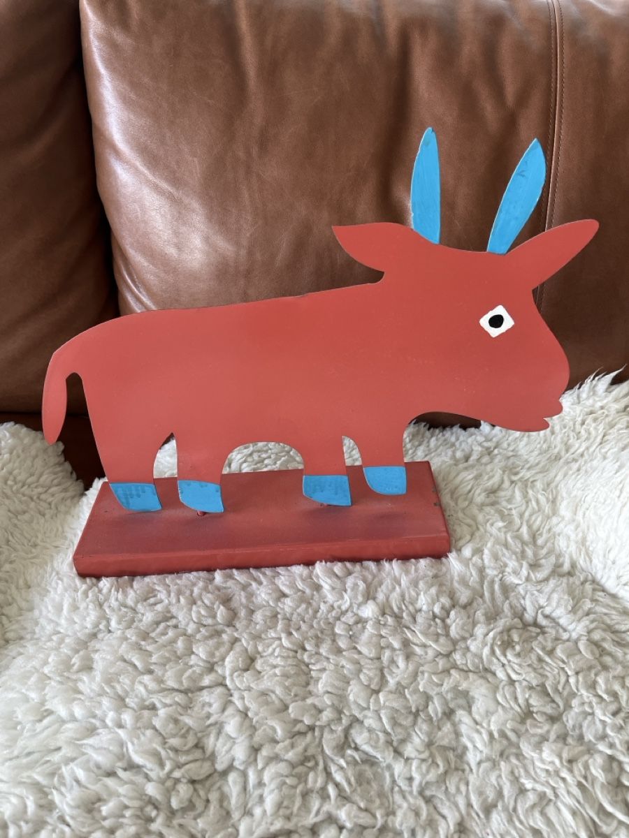 Globus Statuette: Metall Kuh Deco Globus – Usato da Teufen venduto da Narina40 2