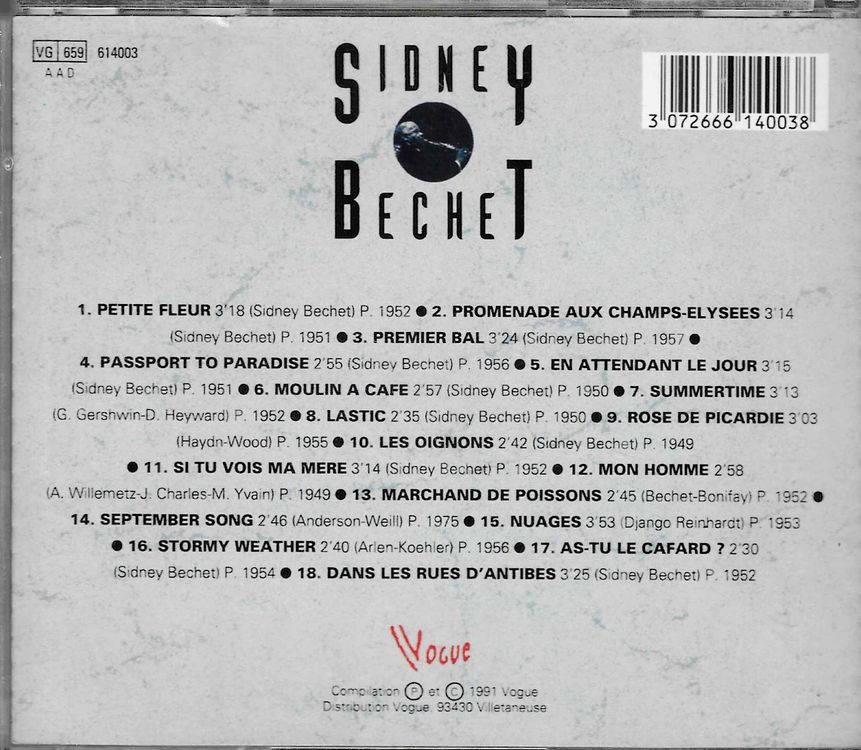 Sidney Bechet Les originaux. Petite fleur,