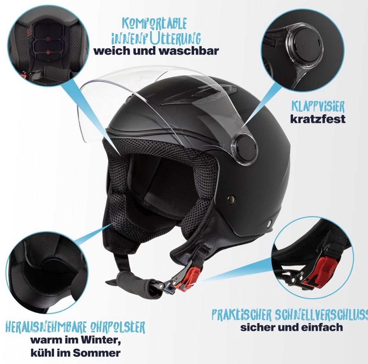 Caschi & visiere: Motorrad Jethelm Kinder 51/52cm – Nuovo e nell'imballaggio originale da Zürich venduto da Tomsi01 4