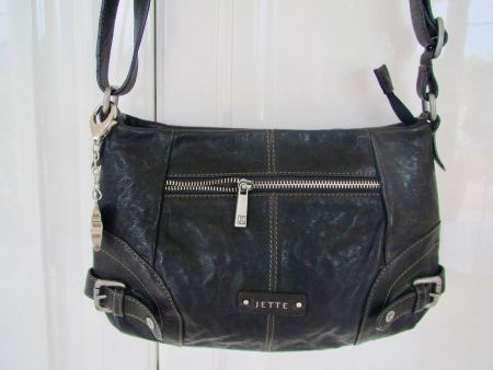 SAC EN BANDOULIERE JETTE CUIR NOIR