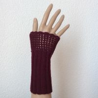 Armstulpen - Pulswärmer Bordeaux / 100% Schurwolle