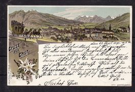 Gruss aus Chur, 1901, ʘ Chur + Glarus