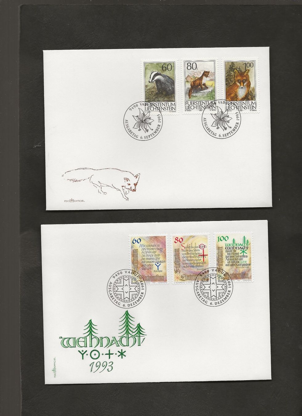 Tutti i francobolli: 16 FDC Liechtenstein 1993 bis 1994 – Usato da Au ZH venduto da xelagreb01 4