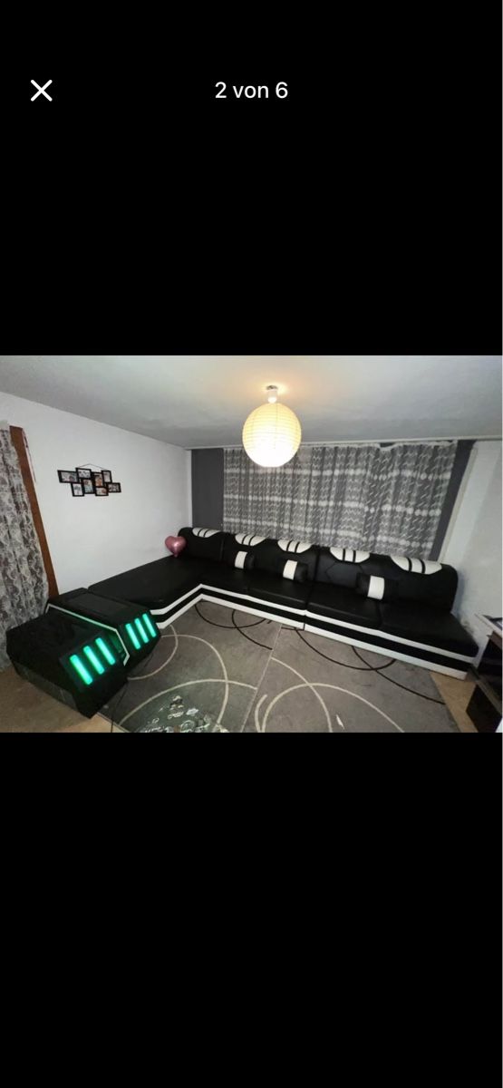 Divani: Sofa Leder schwarz, drei Teile – Usato da Fribourg venduto da abd_m8bv 2