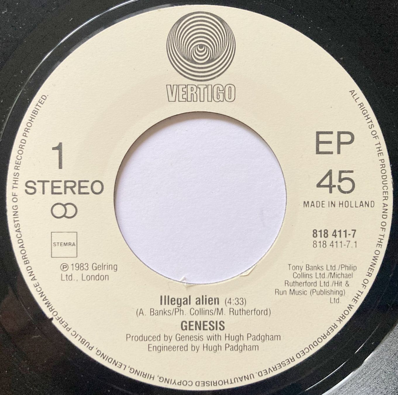 Schallplatten: GENESIS - ILLEGAL ALIEN – Gebraucht aus Bottens von hotter-than-hell 2