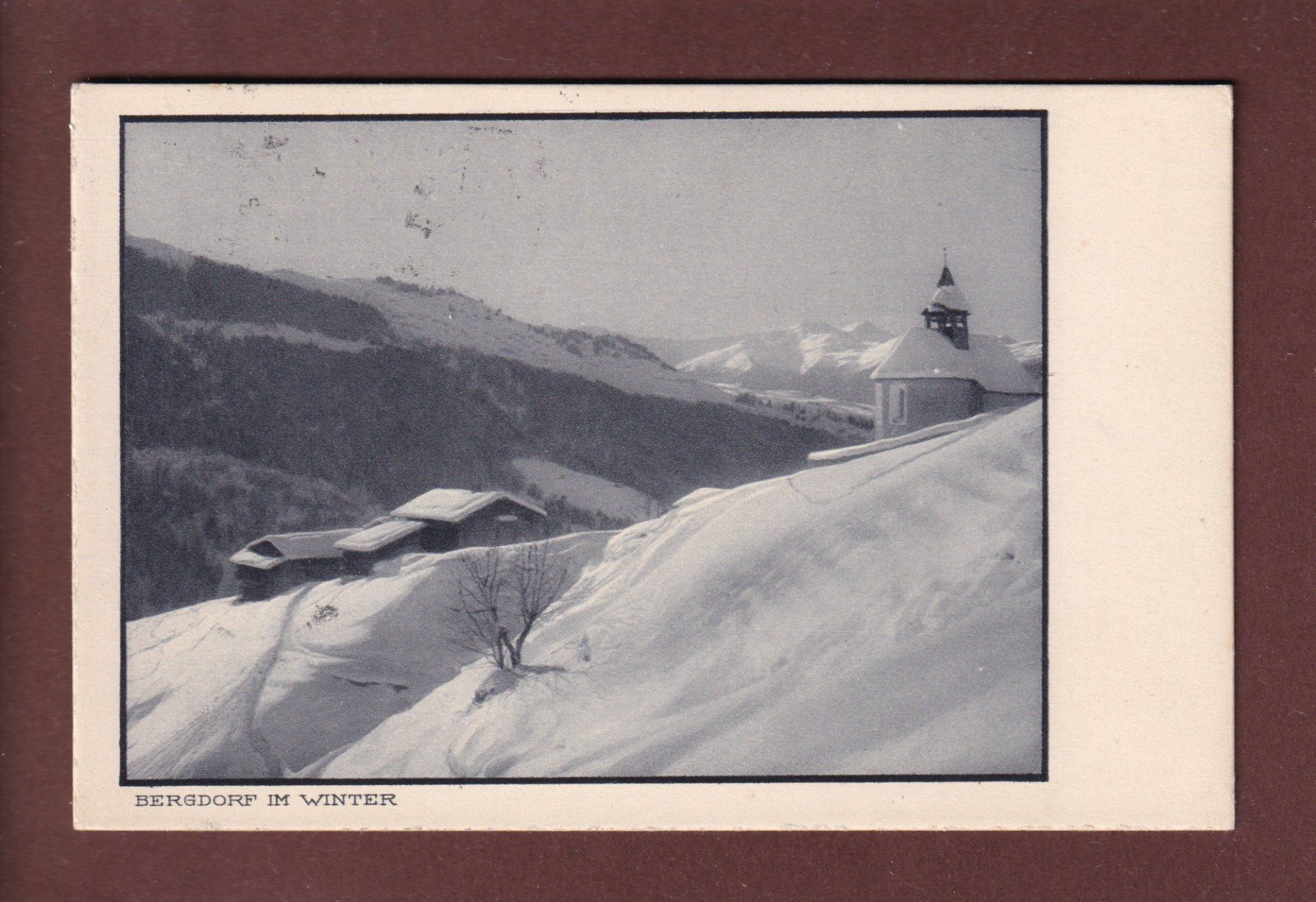 Cartoline postali: GRAUBÜNDEN - Bergdorf im Winter - 1918 – Usato da Pully venduto da nicecards